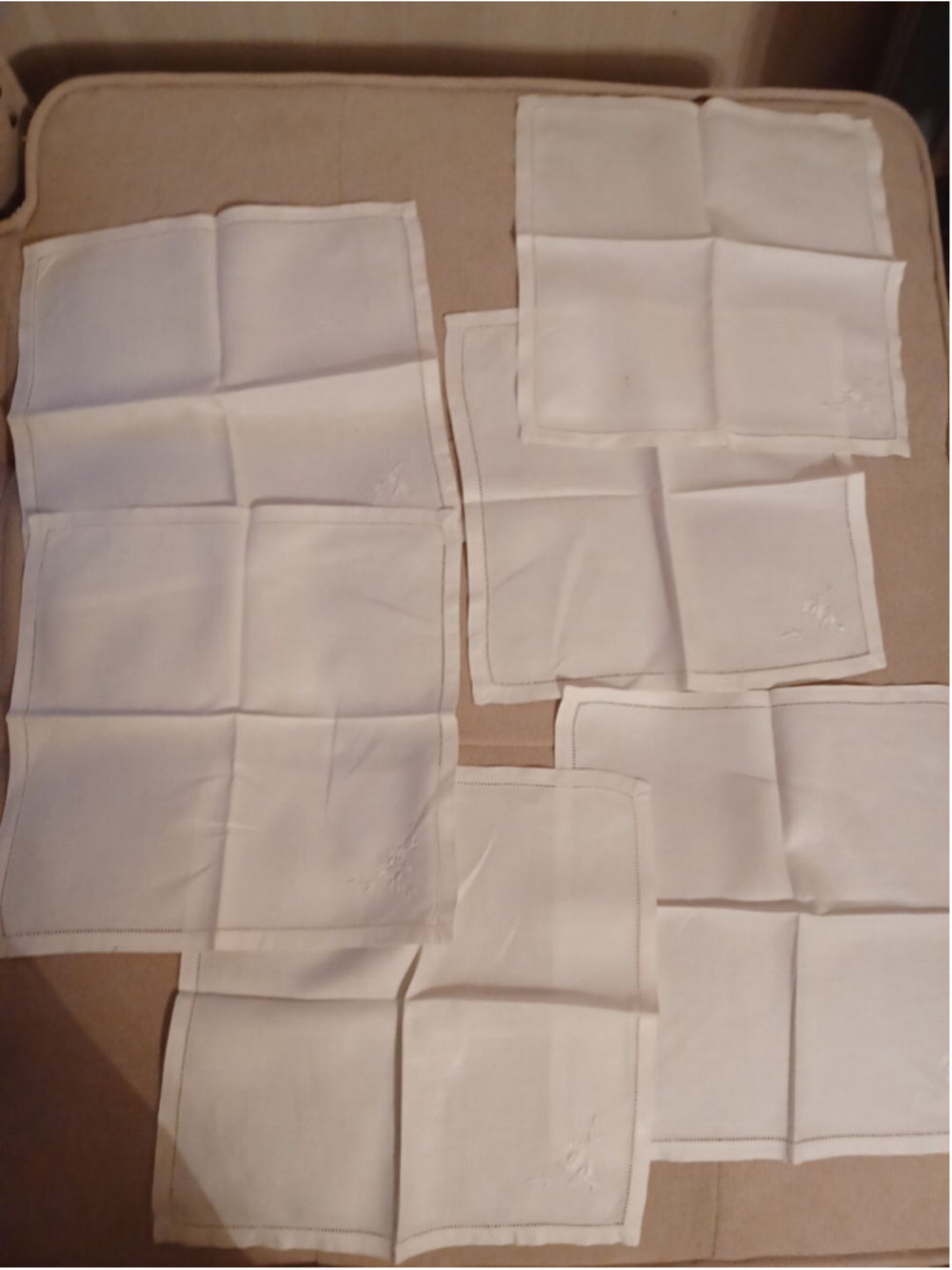 Vintage irish linen napkins embroidered X 6